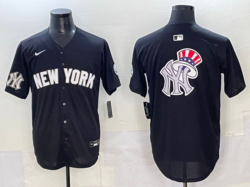 Men 2025 New York Yankees Blank Black Nike MLB Jersey style 0016->new york yankees->MLB Jersey